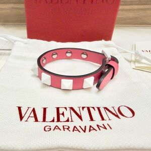 Valentino Garavani Leather Rockstud Bracelet